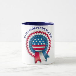 Caneca Patriotic USA Flag Rosette Prêmio Custom