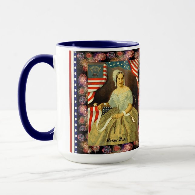 Caneca patriótica da bandeira de Betsy Ross (Esquerda)