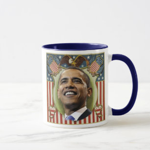 Caneca patriótica da crista de Obama