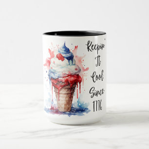 Caneca Patriótico 4º do Sorvete T-Shirt de julho