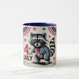 Caneca Patriótico Legal Raccoon, 4 de julho