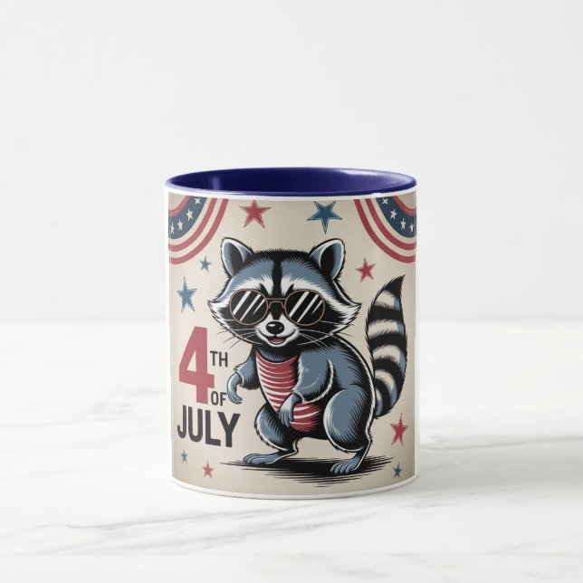 Caneca Patriótico Legal Raccoon, 4 de julho (Centro)