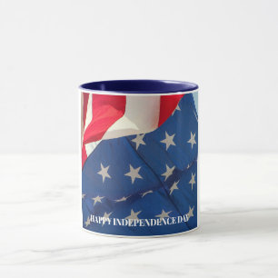 Caneca Patriótico Vermelho Branco Azul - Bandeira America