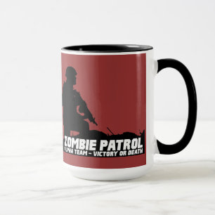 Caneca Patrulha do zombi - equipe alfa, vitória ou morte