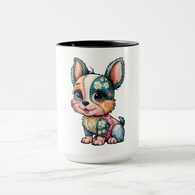 Caneca Patrulha Floral Adorável Cão-de-Água (Centro)