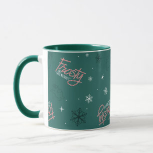 Caneca Patterno de Neve Verde Snowman Frosty