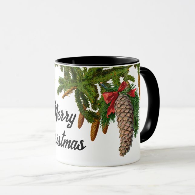 Caneca Pau de árvore de Natal (Frente Esquerda)