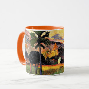 Caneca Paul Gauguin art: Venha aqui, Road in Tahiti.