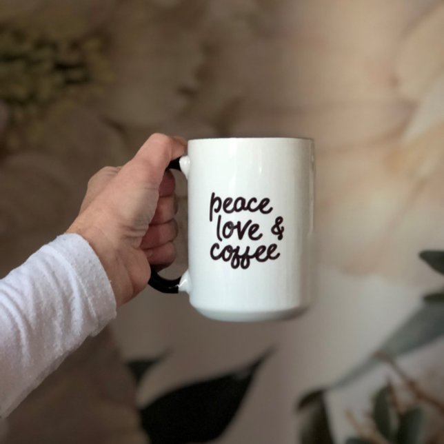 Caneca Paz, amor e café (Criador carregado)