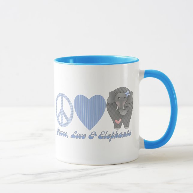 Caneca Paz, amor e elefantes (Direita)