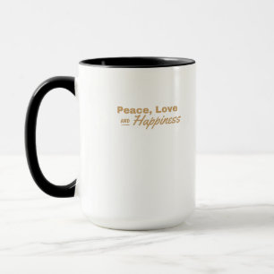 Caneca Paz, amor e felicidade