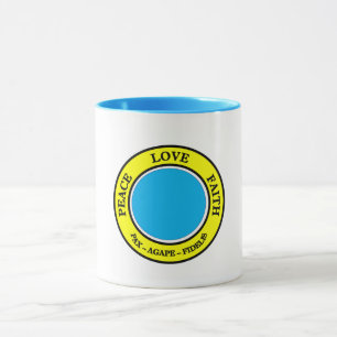 Caneca Paz, Amor, Faith Mug
