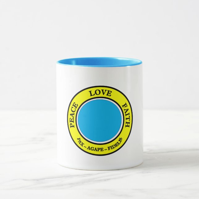 Caneca Paz, Amor, Faith Mug (Centro)