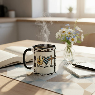 Caneca Paz amor Jesus