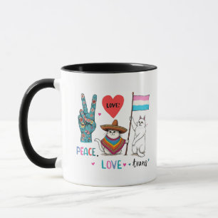Caneca Paz e Transgênero LGBTQ Trans