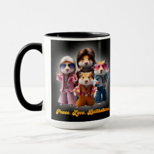 Caneca Paz Engraçada. Amor. Sintomas. Supergrupo Hamster