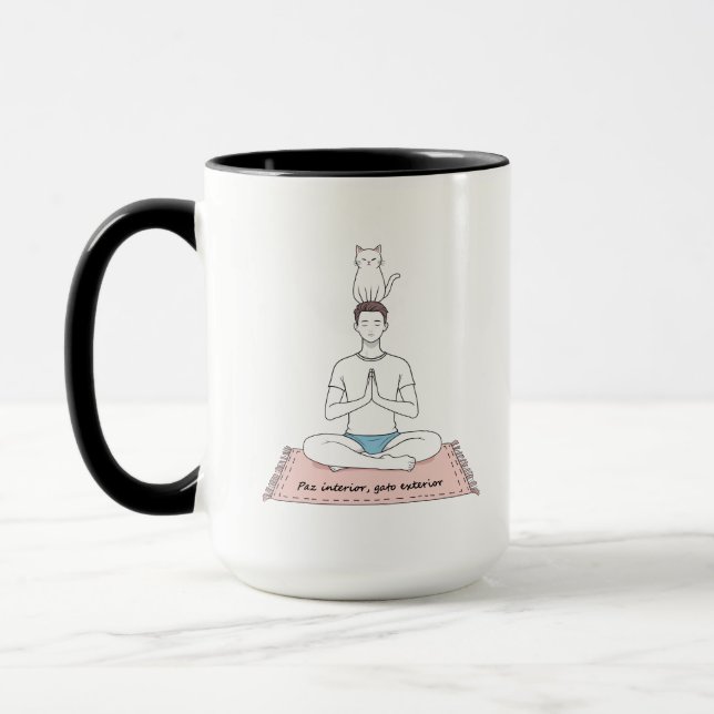 Caneca Paz Interior, Gato Exterior (Esquerda)