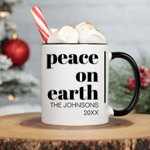 Paz Na Terra Natal Família Personalizada Minimalis