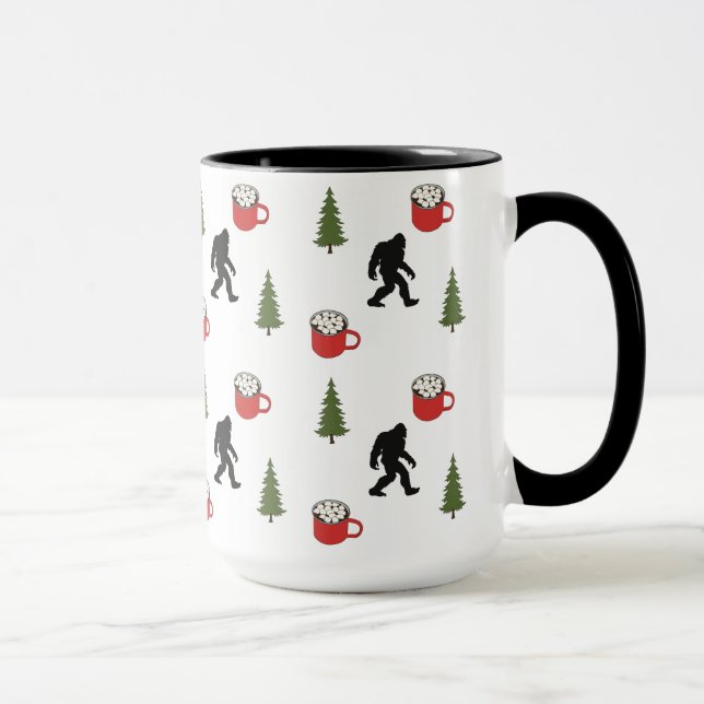 Caneca Pé Grande, Cacau Quente, Árvore De Pinheiro, Padrã (Direita)