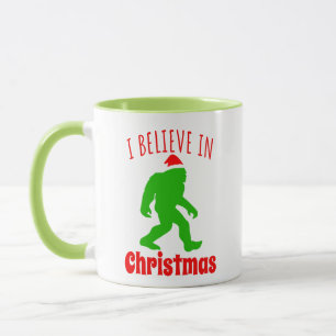 Caneca Pé Grande Engraçado Eu Acredito No Natal