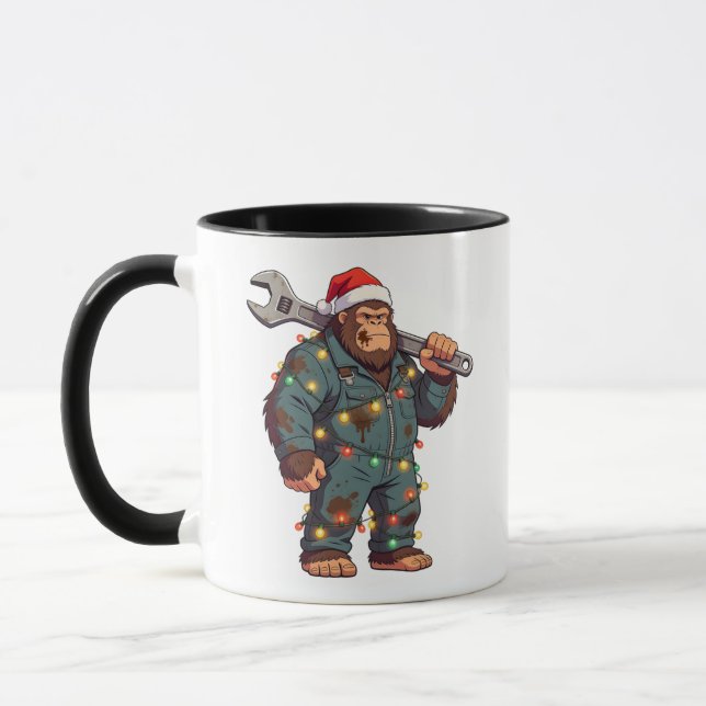 Caneca Pé Grande Sasquatch Mecânico Natal Azul Collar (Esquerda)