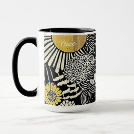 Caneca Peace in Bloom Abstract Mug