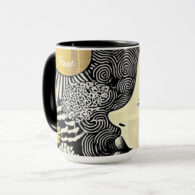 Caneca Peace in Bloom Abstract Mug (Frente Esquerda)