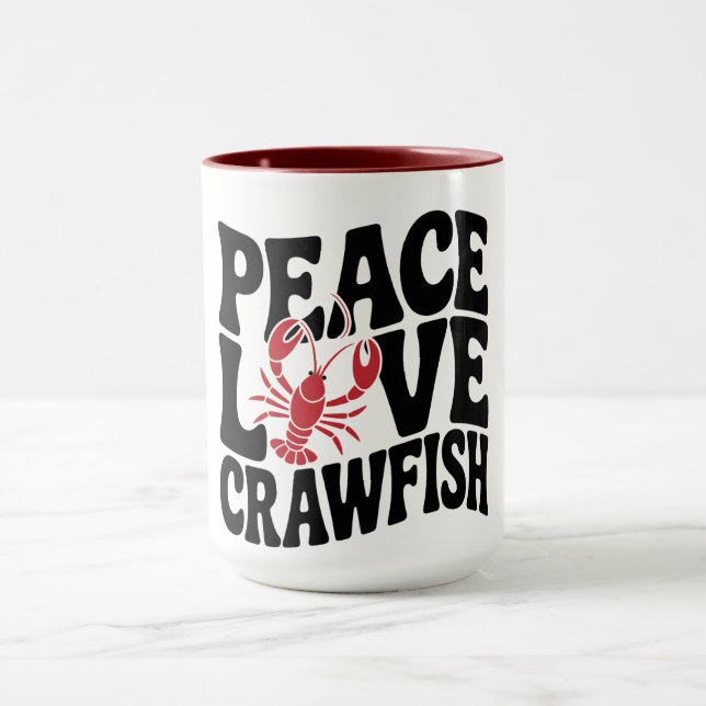 Caneca Peace Love and Crawfish Cajun  (Centro)