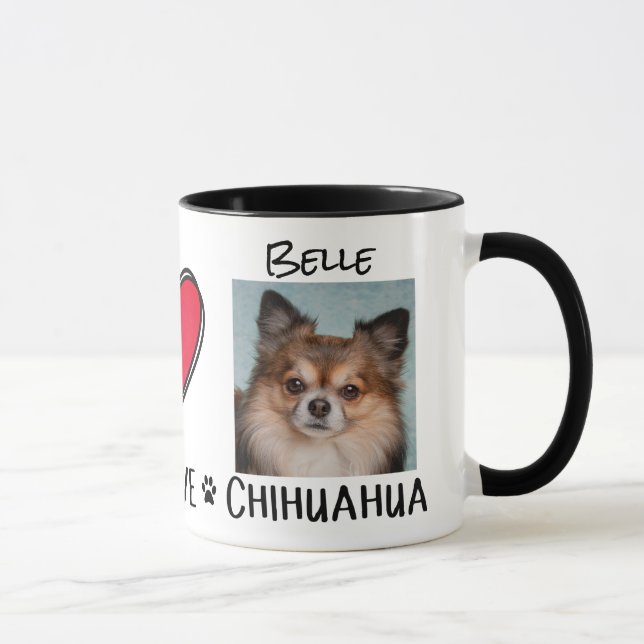 Caneca Peace Love Chihuahua Lovers (Direita)