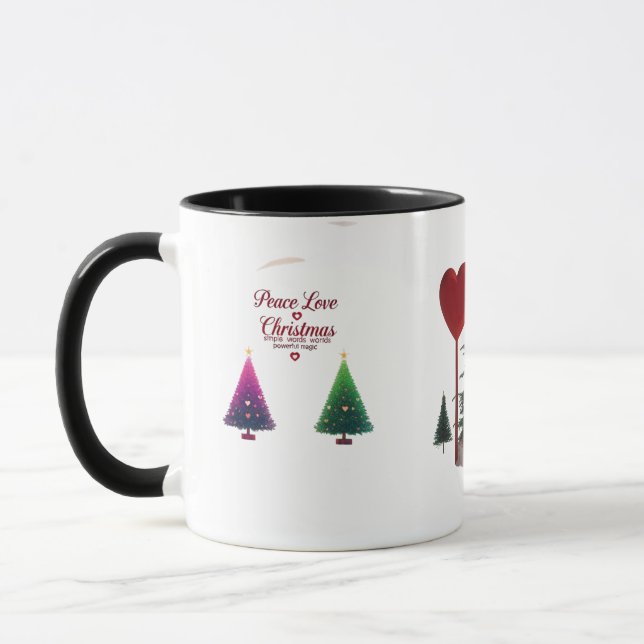 Caneca Peace Love Christmas Combo Mug – Vibrant Holiday  (Esquerda)