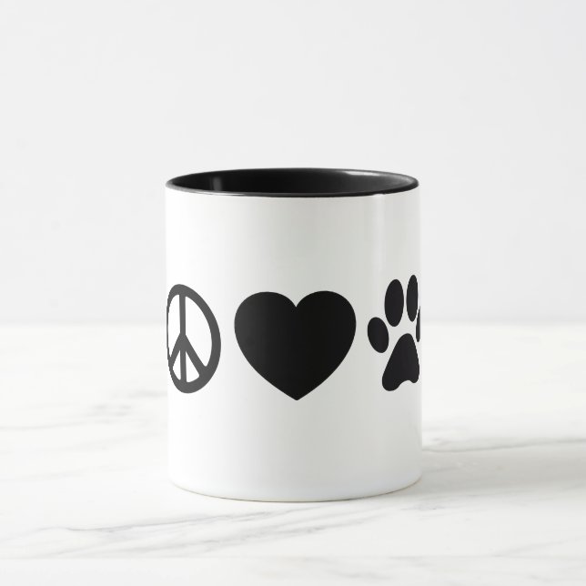 Caneca Peace, Love & Dogs 11 oz Combo Mug (Centro)