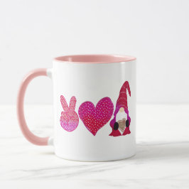 Caneca Peace Love Gnomo | Sublimação do Dia dos Namorados
