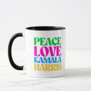 Caneca Peace Love Kamala Harris