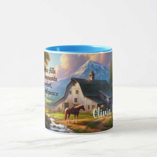Caneca Peaceful Horse Countryside Mug (Centro)