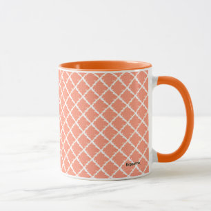 Caneca Peach Check Patterno
