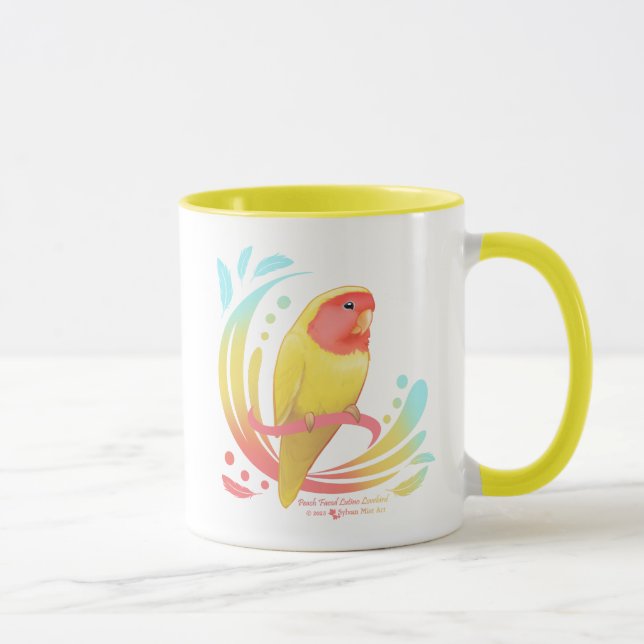 Caneca Peach Faced Lutino Lovebird (Direita)