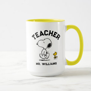 Caneca Peanuts Est. 1950   Professor de Snoopy & Woodstoc