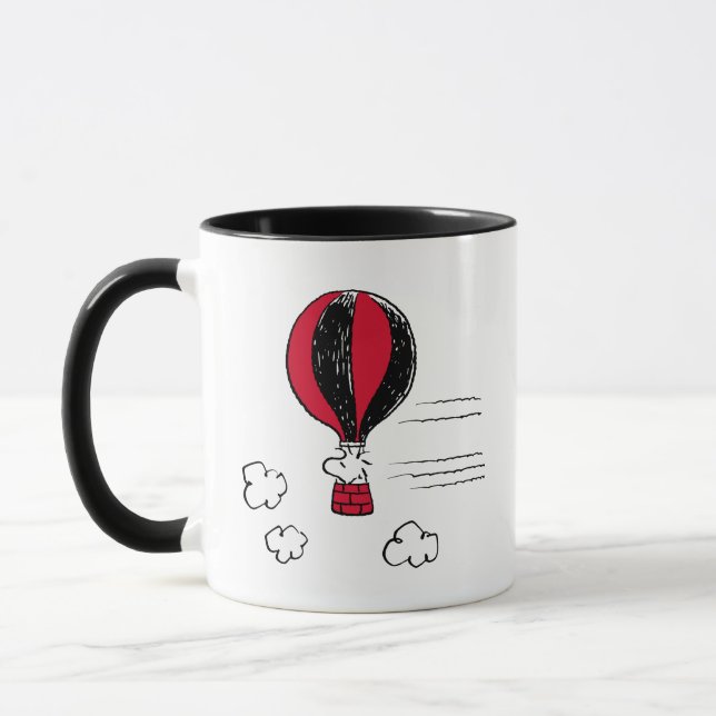 Caneca PEANUTS | Padrão vermelho e preto (Esquerda)