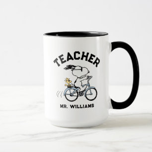 Caneca Peanuts   Snoopy & Woodstock Bicycle Teacher