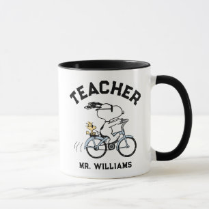 Caneca Peanuts   Snoopy & Woodstock Bicycle Teacher