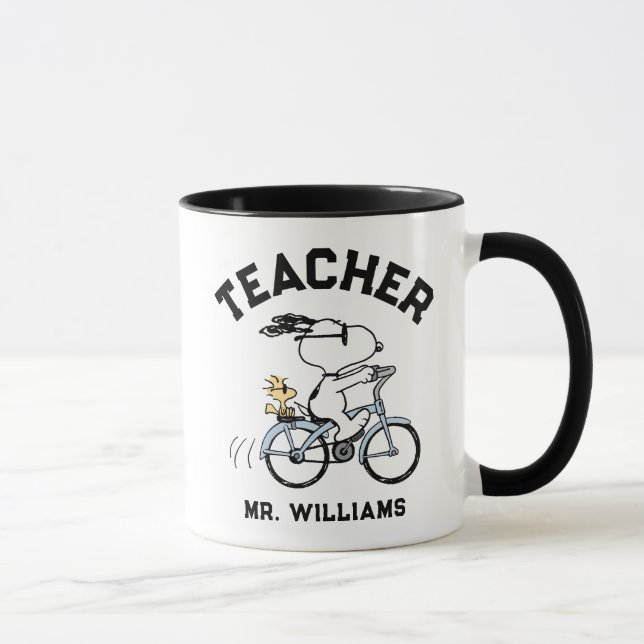 Caneca Peanuts | Snoopy & Woodstock Bicycle Teacher (Direita)