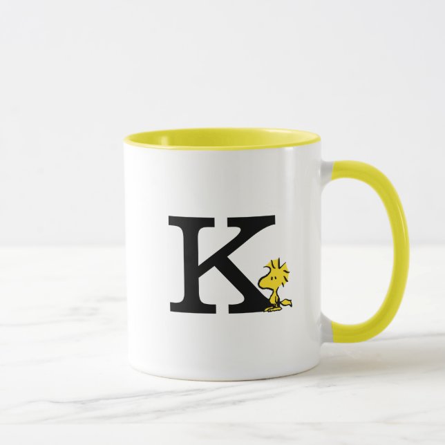 Caneca PEANUTS | Woodstock | Monograma K (Direita)