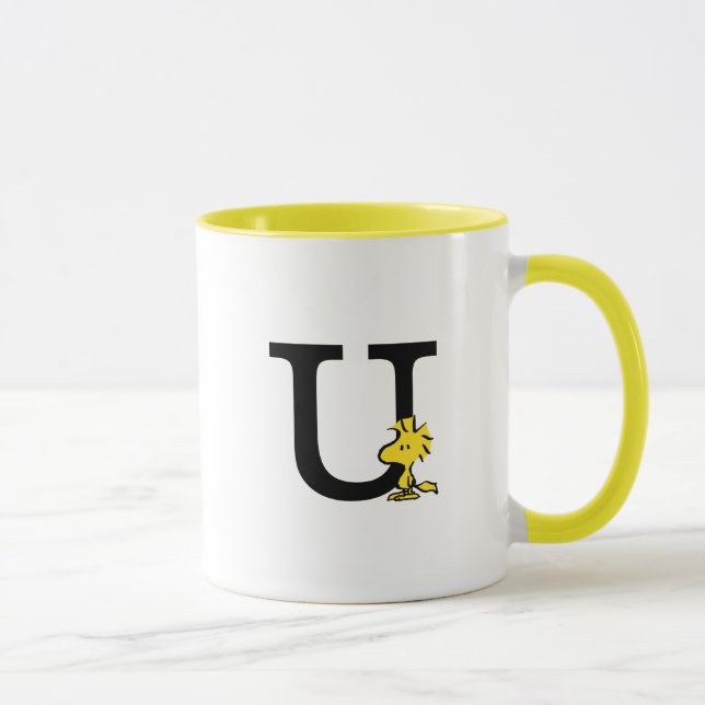 Caneca PEANUTS | Woodstock | Monograma U (Direita)