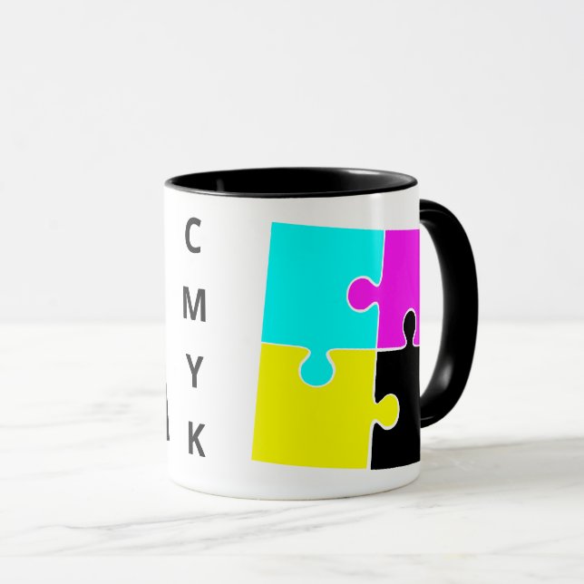 Caneca Peças CMYK Jigsee (Frente Esquerda)