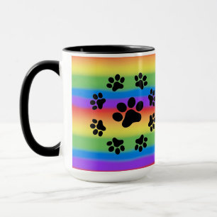 Caneca Peças para empilhar em um arco-íris de fundo MUG