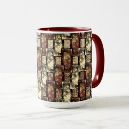 Caneca Peças retangulares esculpidas e manchadas, ouro ve