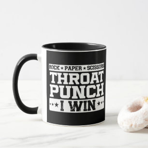 Caneca Pedra Papel Tesoura Soco na Garganta Eu Vencio Cit