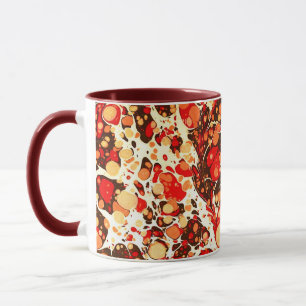 Caneca Pedras abstratas vermelhas marrons laranjas fofas