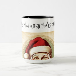 Caneca Peeking Papais noeis Vês Dormindo Coffee Mug