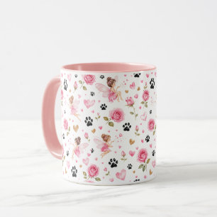 Caneca Pegadas de Fadas & Rosas Presente para Mãe de Ca